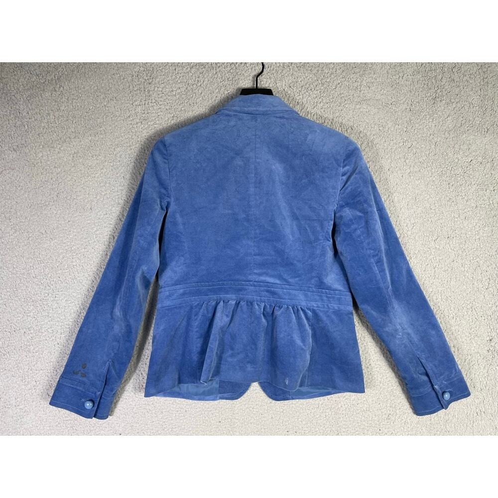 Talbots Womens Blue Corduroy Utility Jacket Mock Neck Button Front Size 8 - Picture 10 of 12